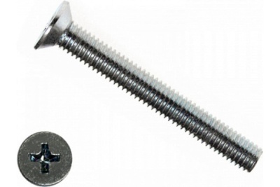 Винт с потайной головкой и крестообразным шлицем 5х45, DIN 965, нержавеющая сталь А2 — Крепимир